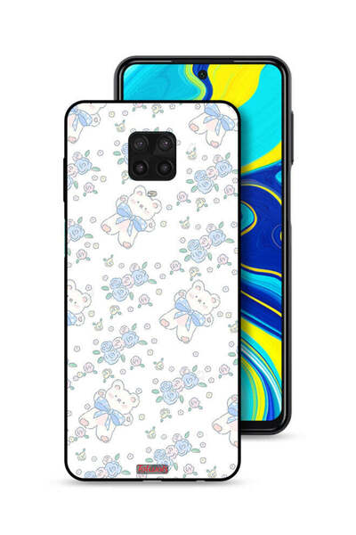 Tolwak غطاء حماية لهاتف شاومي ريدمي نوت 9 برو مع أيقونة دب تيدي لطيف وزهور