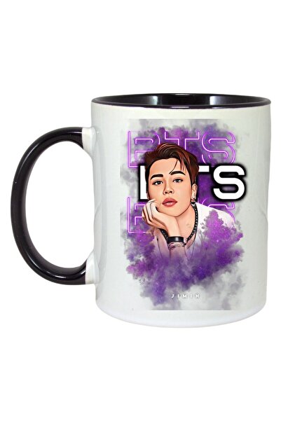 INOVATIX Cana Alba Personalizata, Formatia/trupa Bts Jim, Maner Si Interior Negru, ®. 330ml