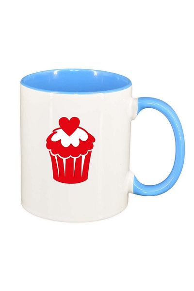 INOVATIX Personalized white mug, Muffin, blue interior, D334, INOVATIX®. 330ml