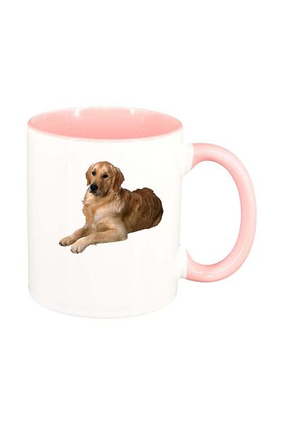 INOVATIX Personalized white mug, Dog, pink interior, D347, INOVATIX®. 330ml