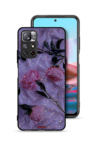 Tolwak غطاء حماية لهاتف شاومي ريدمي نوت 11 4G بنقشة ورود لامعة