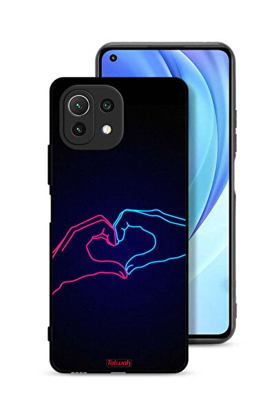 Tolwak Xiaomi Mi 11 Lite Protective Case Cover Touching Hand Making Heart