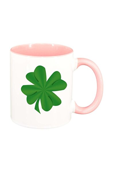 INOVATIX Cana alba personalizata, Shamrock, interior roz, D987, INOVATIX®. 330ml