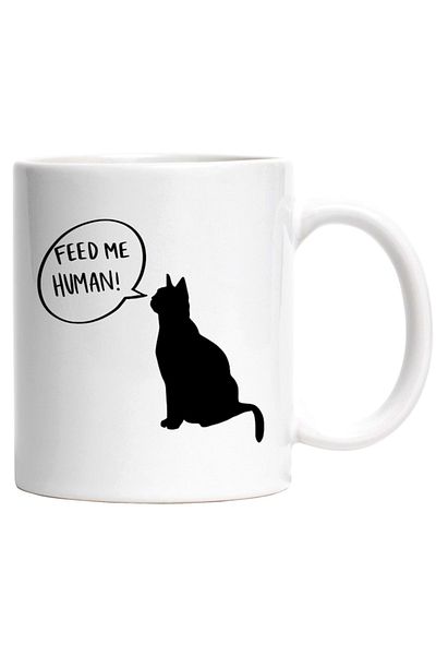 INOVATIX Personalized white mug, a kitten asking to be fed, INOVATIX®. 330ml
