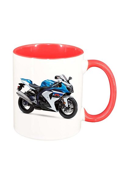 INOVATIX Personalized white mug, Motor, red interior, D39, INOVATIX®. 330ml