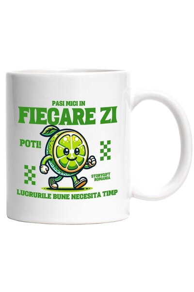 INOVATIX Εξατομικευμένη λευκή κούπα, Μήνυμα Κινήτρων Μικρά Βήματα Κάθε Μέρα Χ...