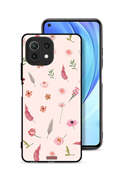 Tolwak Xiaomi Mi 11 Lite Protective Case Cover Leaves And Roses Pattern