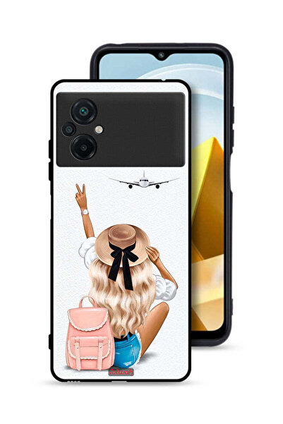 Tolwak غطاء حماية لهاتف Xiaomi Poco M5 4G بتصميم فتاة تحب السفر