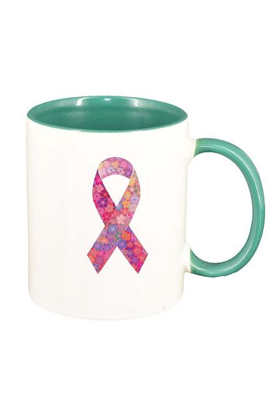 INOVATIX Cana alba personalizata, FLowery Bow, interior verde, D1006, INOVATIX®. 330ml