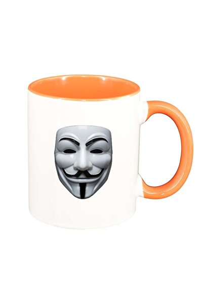 INOVATIX Cana alba personalizata, V, interior portocaliu, D95, INOVATIX®. 330ml