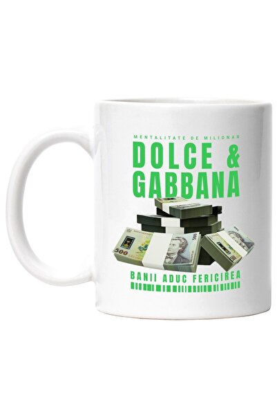 INOVATIX Εξατομικευμένη λευκή κούπα, _Dolce & Gabbana_ - Money Bring Happines...
