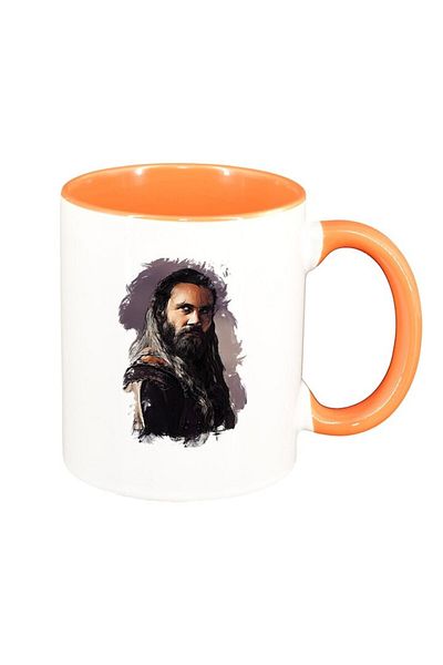 INOVATIX Personalized white mug, Vikings, orange interior, D1436, INOVATIX®. 330ml