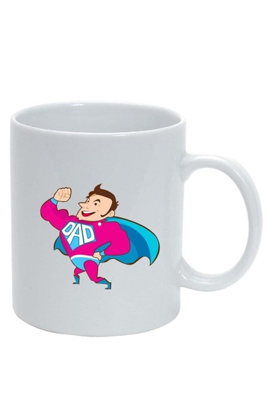 INOVATIX Cana alba personalizata, Super Dad, alb, D982, INOVATIX®. 330ml