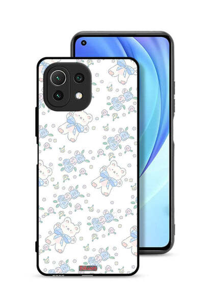 Tolwak غطاء حماية لهاتف شاومي مي 11 لايت مع أيقونة دب تيدي لطيف وزهور