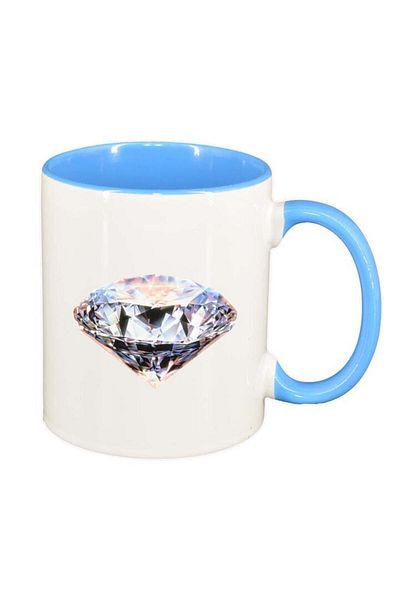 INOVATIX Personalized white mug, Diamond, blue interior, D240, INOVATIX®. 330ml