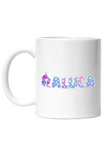 INOVATIX Cana alba personalizata, Numele Raluca, Unicorn, Printesa, Fairytale...