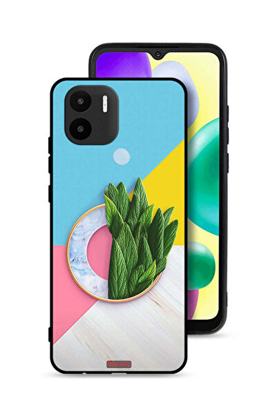 Tolwak غطاء حماية لهاتف Xiaomi Redmi A1 Plus بنمط أوراق تجريدية