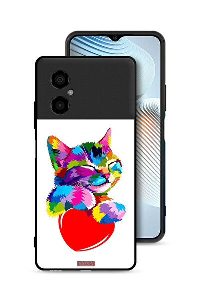 Tolwak Xiaomi Poco M4 5G Protective Case Cover Colourful Kitten