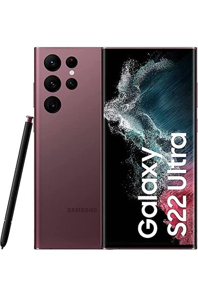 Samsung Galaxy S22 Ultra 5G Mobile Phone 256GB SIM Free Android Smartphone Burgundy