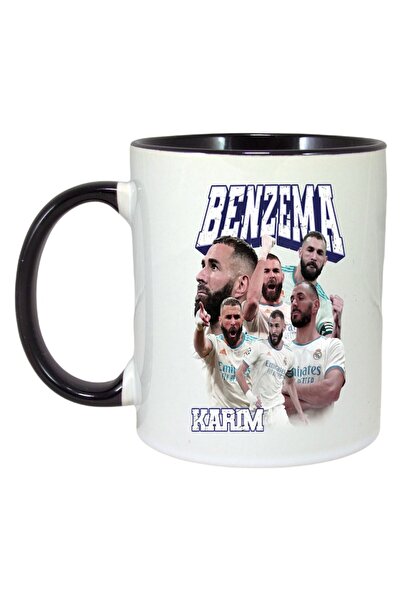 INOVATIX Cana Alba Personalizata, Bnezema Karim Real Best, Maner Si Interior Negru, ®. 330ml