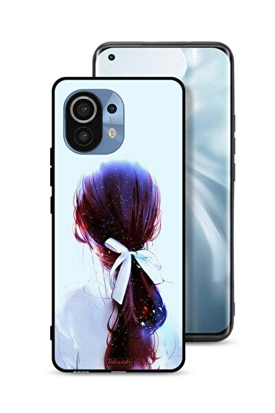 Tolwak غطاء حماية شاومي مي 11 مع ربطة شعر وربطة شعر وفن فتاة