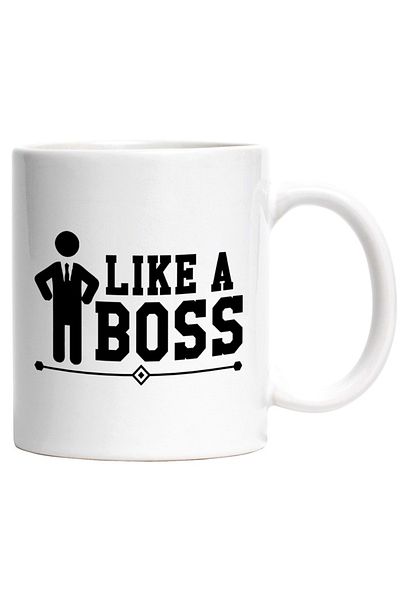 INOVATIX Personalized white mug, Like a boss - business owner, INOVATIX®. 330ml