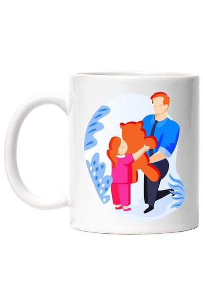 INOVATIX Personalized white mug, Family, Child, Dad, Teddy Bear, INOVATIX®. 330ml