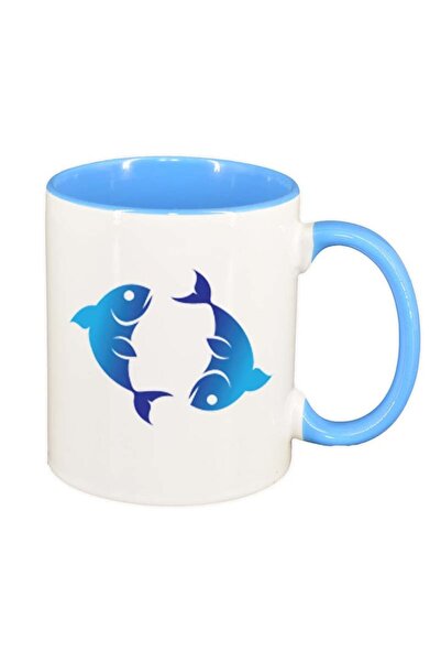 INOVATIX Cana alba personalizata, Zodie, interior albastru, D161, INOVATIX®. ...