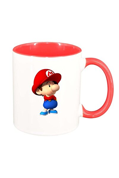 INOVATIX Cana alba personalizata, Mario, interior rosu, D223, INOVATIX®. 330ml