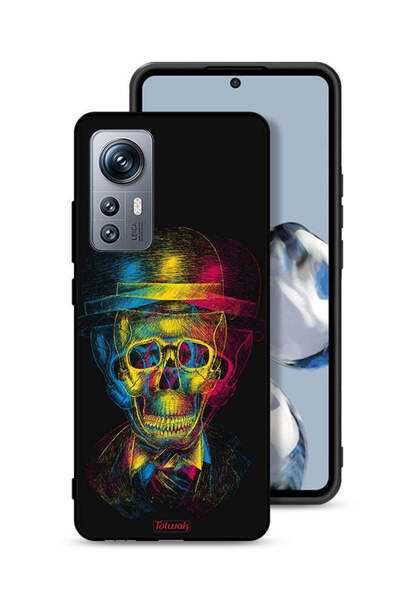 Tolwak غطاء حماية لهاتف Xiaomi 12S بتصميم جمجمة وقبعة ملونة وفن خيالي