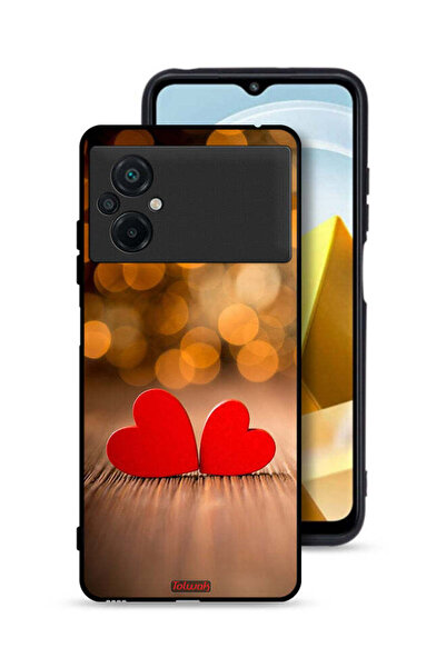 Tolwak Xiaomi Poco M5 4G Protective Case Cover Two Beautiful Hearts