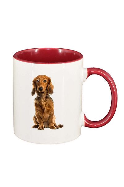 INOVATIX Personalized white mug, Dog, red interior, D200, INOVATIX®. 330ml