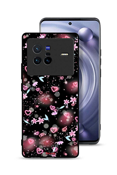 Tolwak غطاء حماية لهاتف Vivo X80 بنقشة قلوب وأزهار صغيرة