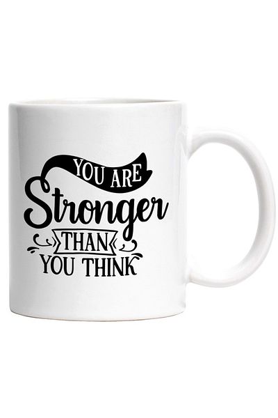 INOVATIX Personalized white mug, You are stronger than you think - power ambition, INOVATIX®. 330ml