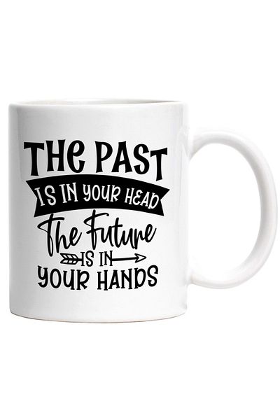 INOVATIX Personalized white mug, The past is in your head, the future is in your hands, INOVATIX®. 330ml