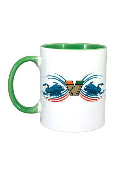 INOVATIX Personalized Alba Mug, Venezia Fc Italia, Green Handle and Interior, ®. 330 ml