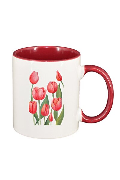 INOVATIX Cana alba personalizata, Red Roses, interior rosu-inchis, D1374, INO...