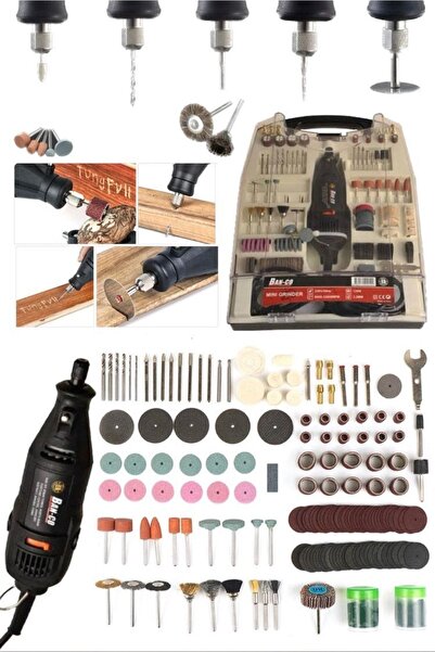 Munico Taşıma Çantalı 300 Parça Taşlama Zımpara Makinesi Ahşap Metal Plastik ...