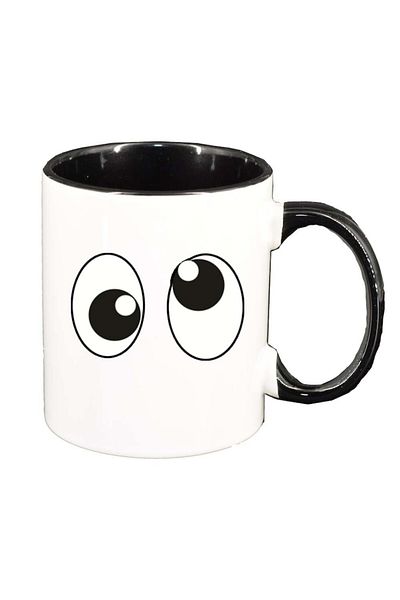 INOVATIX Personalized white mug, Eyes, black interior, D269, INOVATIX®. 330ml