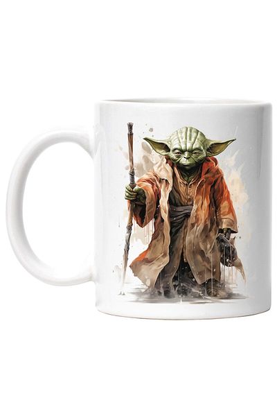 INOVATIX Personalized white mug, Yoda, Staff, Rain, Master, Jedi, Star Wars 330 m, INOVATIX®. 330ml