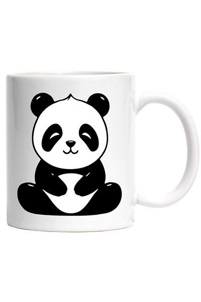 INOVATIX Personalized white mug, a cheerful - lazy Panda bear, INOVATIX®. 330ml