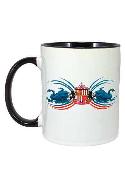 INOVATIX Cana Alba Personalizata, Sunderland Afc Anglia, Maner Si Interior Negru, ®. 330ml