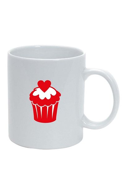 INOVATIX Personalized white mug, Muffin, white, D334, INOVATIX®. 330ml