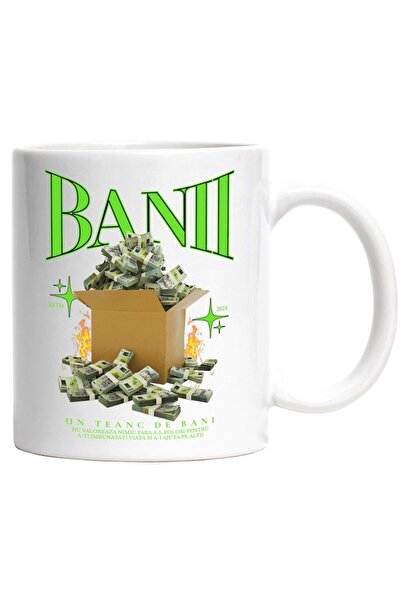 INOVATIX Cana alba personalizata, Un tean de bani Romanesti - 500 RON, INOVAT...