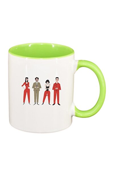 INOVATIX Cana alba personalizata, La Casa De Papel, interior verde deschis, D...