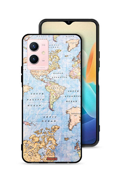 Tolwak Vivo Y33s 5G Protective Case Cover World Map