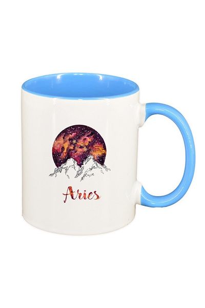 INOVATIX Cana alba personalizata, Zodiac, Aquarius, interior albastru, D1384, INOVATIX®. 330ml