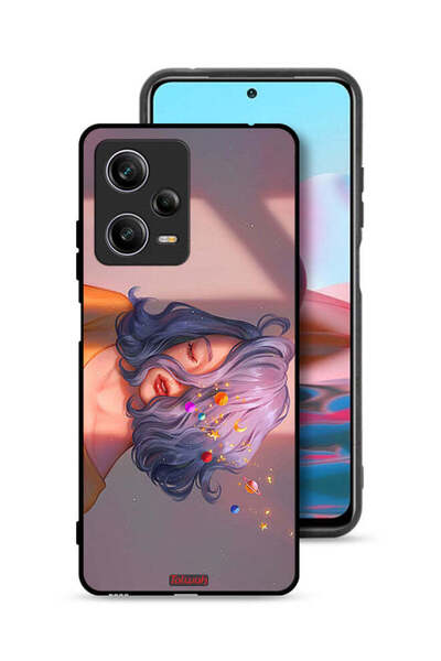 Tolwak Xiaomi Redmi Note 12 Pro Protective Case Cover Girl And Space Art