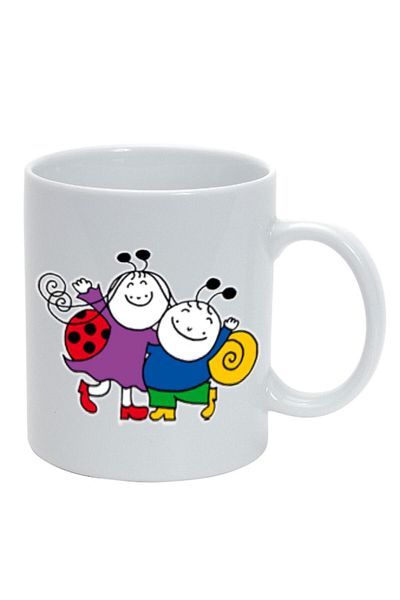 INOVATIX Personalized white mug, personalized Bobita and Ladybug 10, INOVATIX®. 330ml
