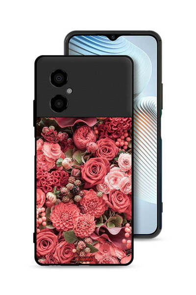 Tolwak Xiaomi Poco M4 5G Protective Case Cover Peach Roses